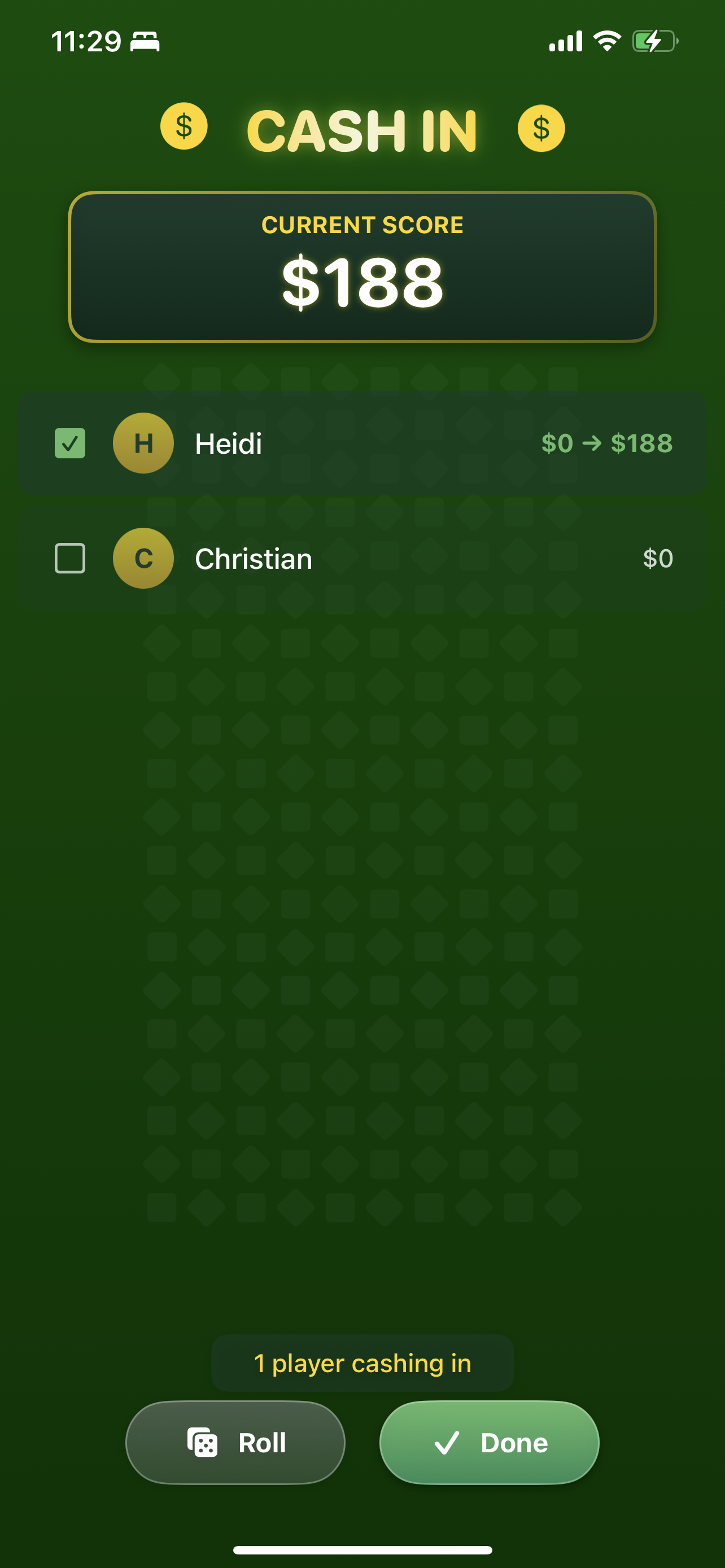 Cash In Game in Action